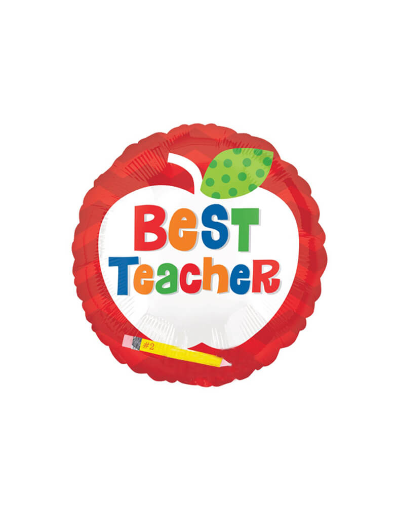 Anagram Balloons - 18inch Best Teacher Apple Foil Balloon