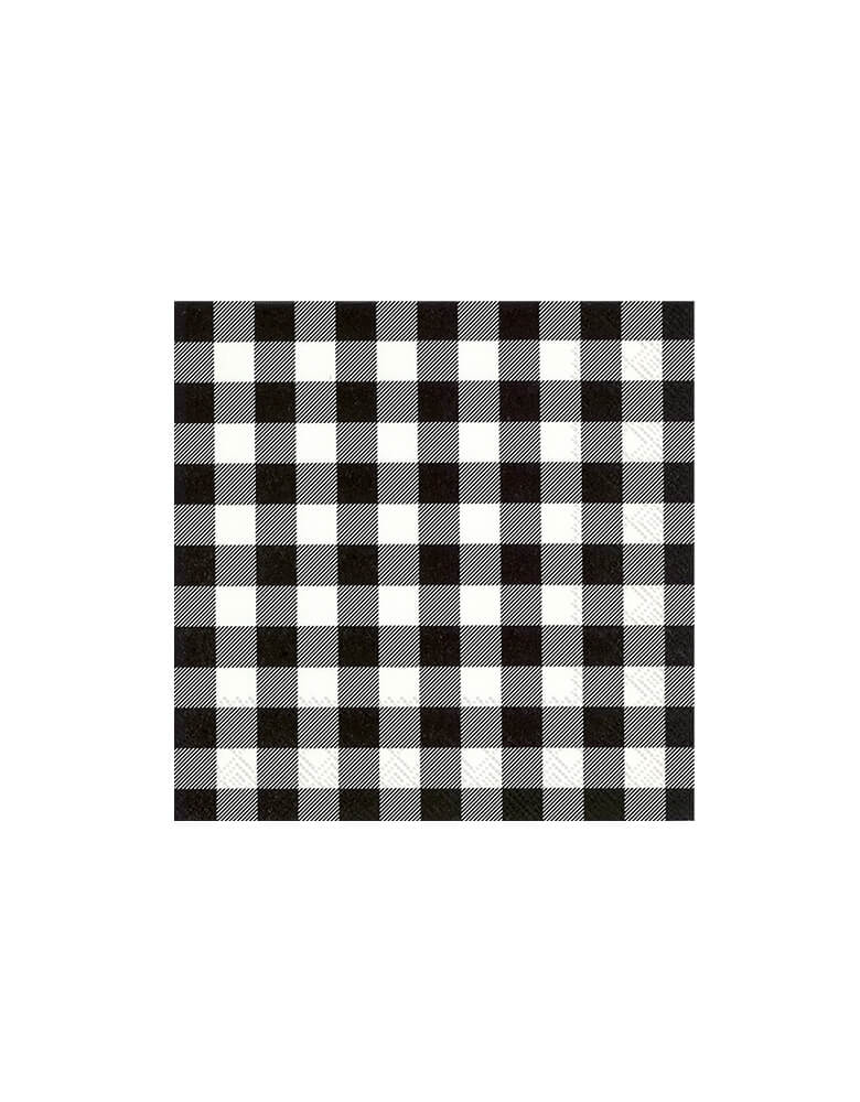 Boston International - Black Buffalo Check Small Napkins (Set of 20). Add this classic black buffalo napkins to your celebration. They will look great at a camping themed party or a farm themed birthday!