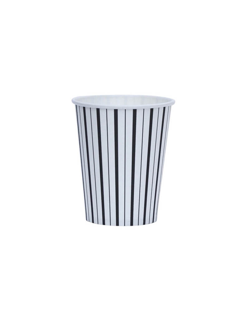 Pooka Party - Black & White Fine Stripes Cups. These black and white fine stripes cups are anything but basic. Let them stand alone or mix and match with another pattern to create your own look.