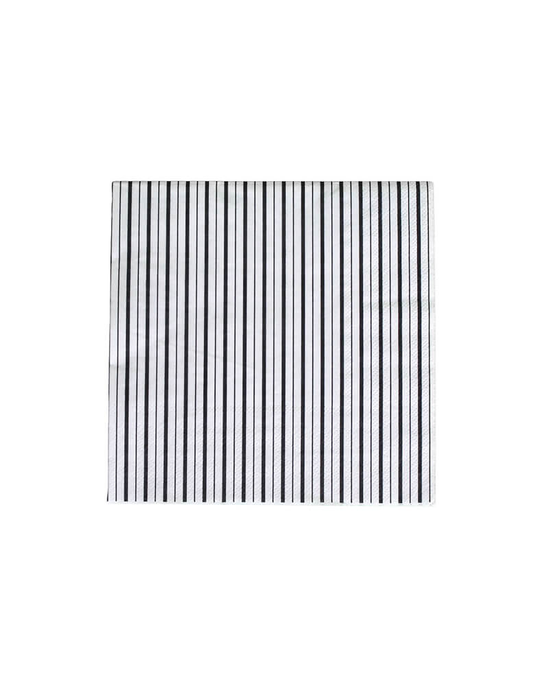 Pooka Party - Black & White Fine Stripes Napkins. These black and white fine stripes napkins are anything but basic. Let them stand alone or mix and match with another pattern to create your own look.