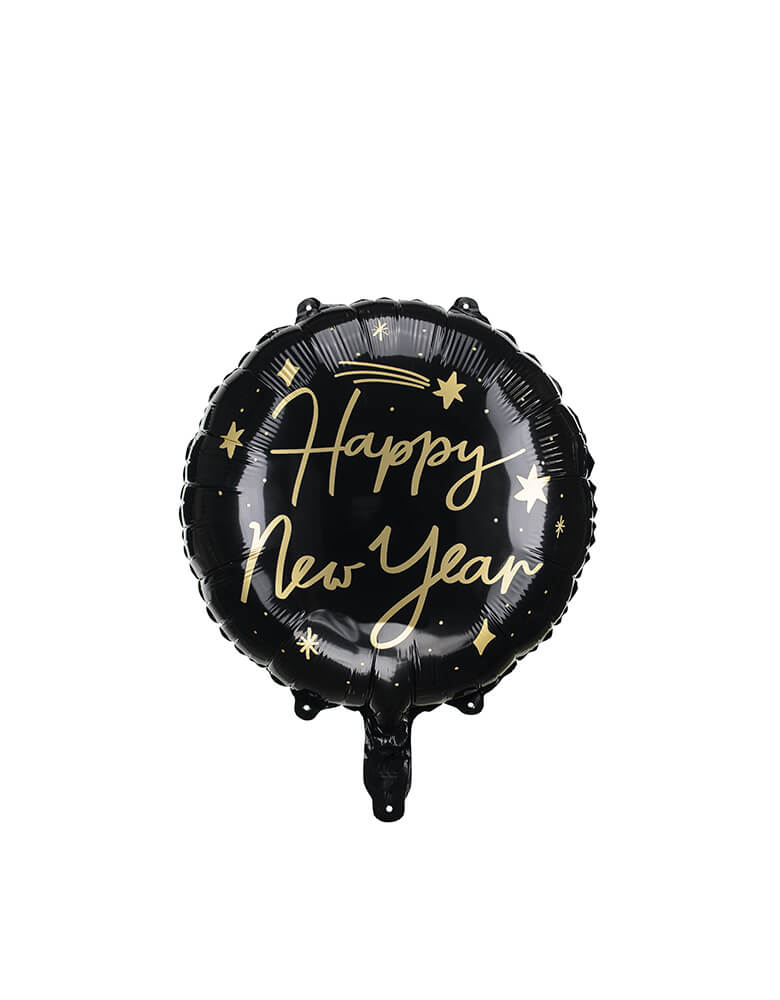 Black and Gold Junior Happy New Year Foil Balloon