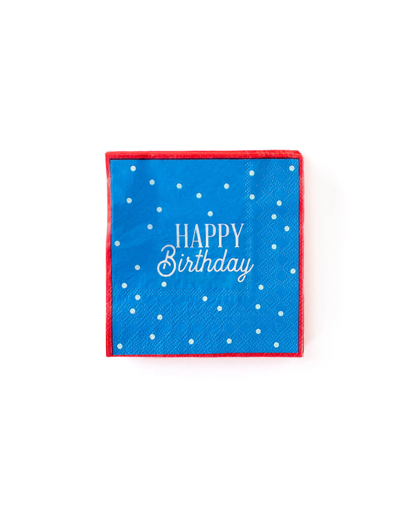 Blue Birthday Small Napkins (Set of 24)