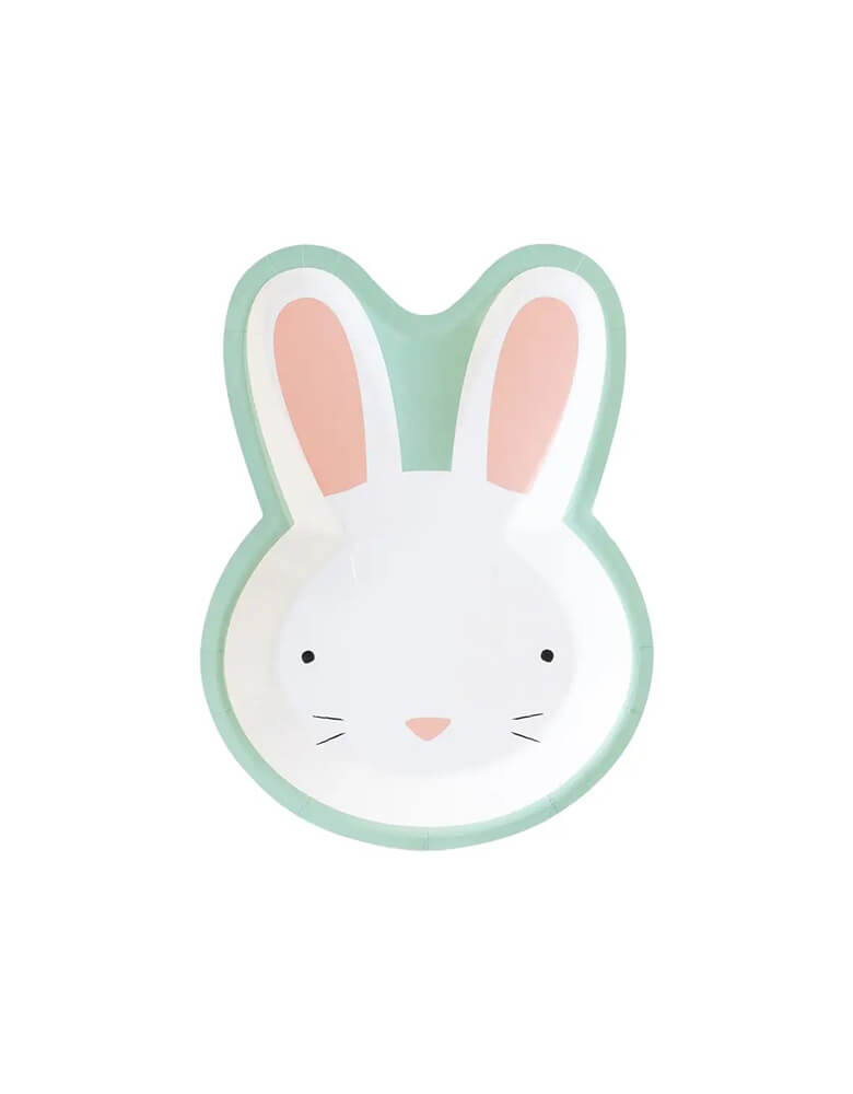 Momo Party's 7.5 x 10" Blue Easter Bunny Plates by My Mind's Eye. With an adorable illustration, it's a perfect set of plates for celebrating Easter with kids.