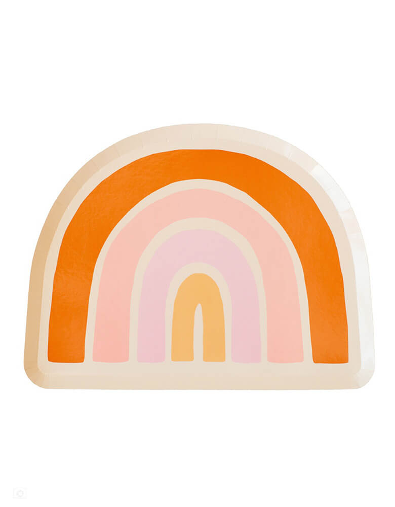 10" Boho Rainbow Large Plates by Jollity & Co Party Boutique - Daydream society- Boho Rainbow collection. Featuring the prettiest boho colors in orange, peach, lavender and shiny gold foil