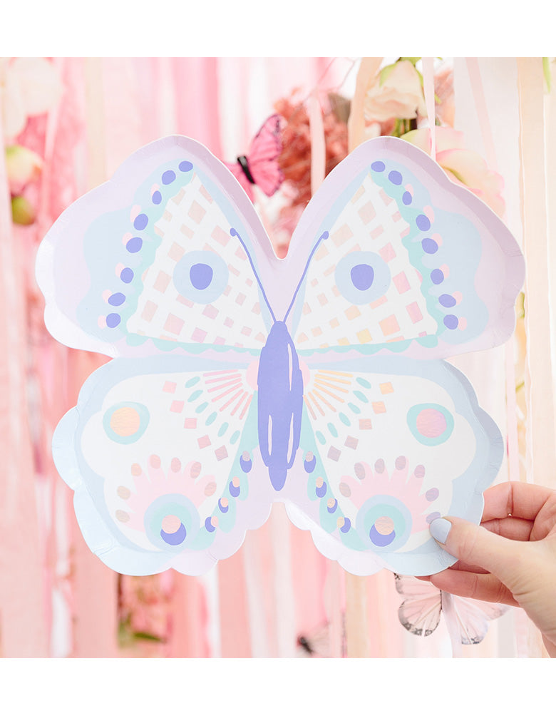 Daydream Soceity_flutter-large-plate_Kids Butterfly Party_Fairy Party Goods