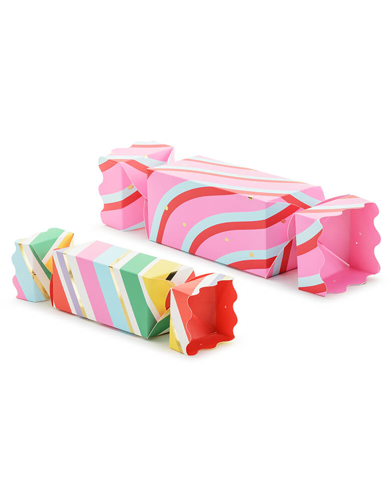 Candy Gift Box Set by Party Deco. These paper gift boxes in candy shaped are simply too cute! With festive colors, they're prefect for this holiday season.size after folding approx.