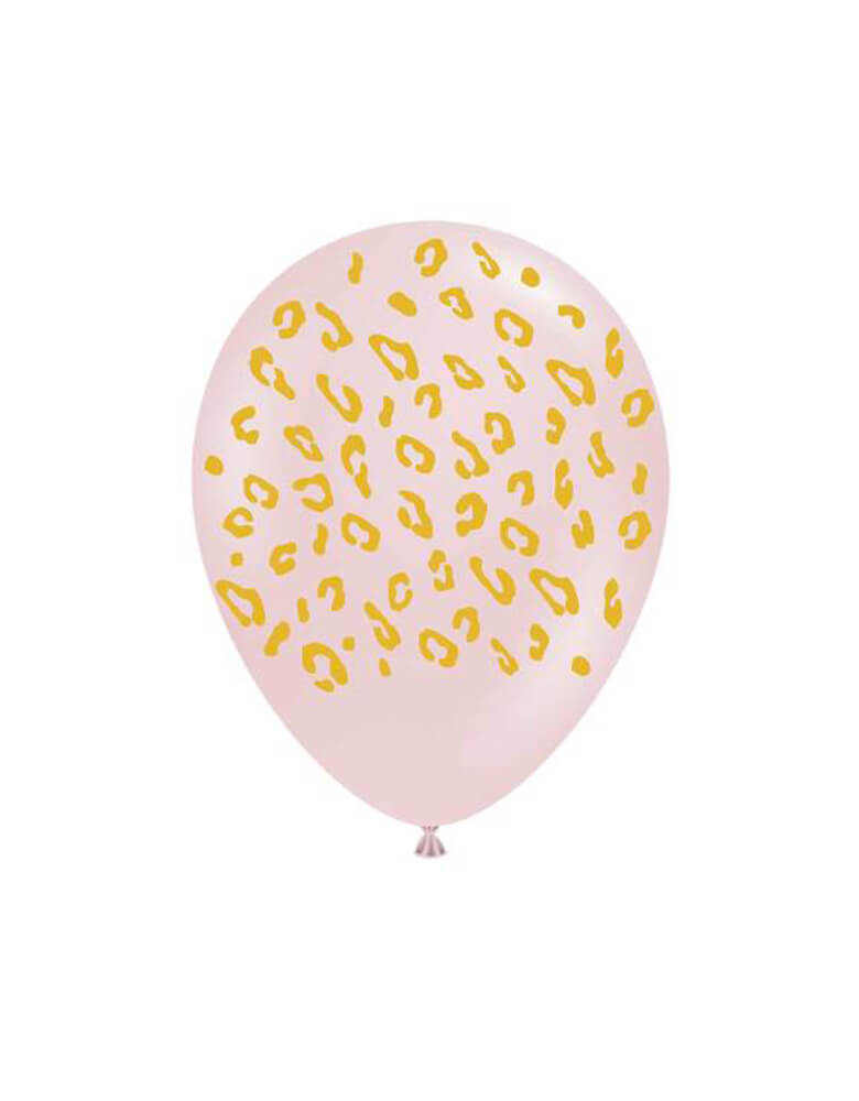 Qualatex Balloons - Catty Cameo Latex Balloon. Featuring a gold catty cameo pattern over a pink latex balloon. Add these unique animal print latex balloons to your cat, safari, or even Tiger King themed celebration!