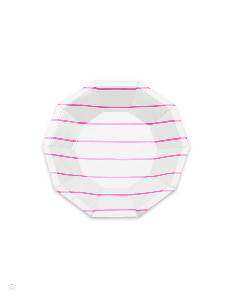 Momo Party's Cerise frenchie striped Small Plates by by Jollity & Co Party Boutique - Daydream society frenchie-stripes-collection