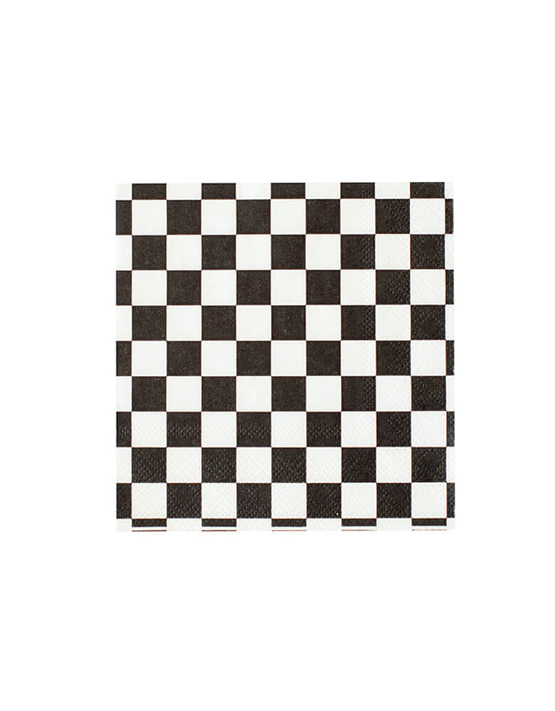 Jollity 6.5 inches Check-it_-Large-Checkered-Napkins perfect for a race car themed party
