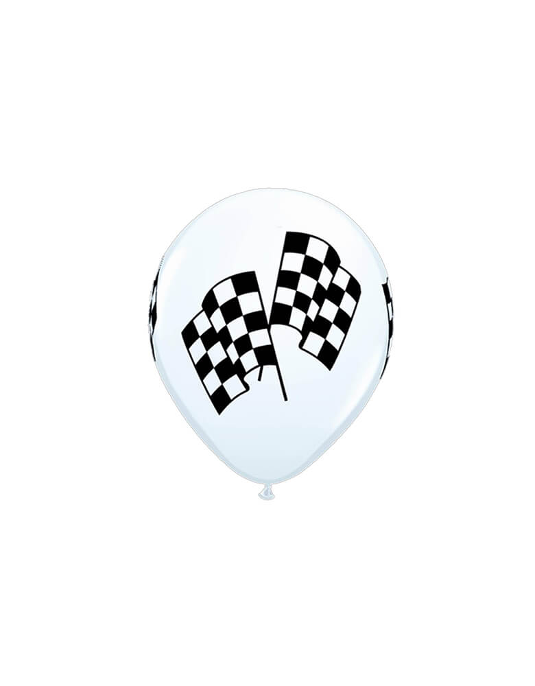 Qualatex 11" Checkered Flag Printed Latex Balloon