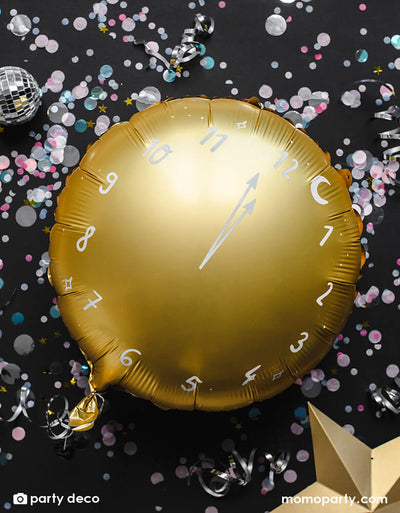 Clock Balloons Gold Clock Shaped Foil Balloon
