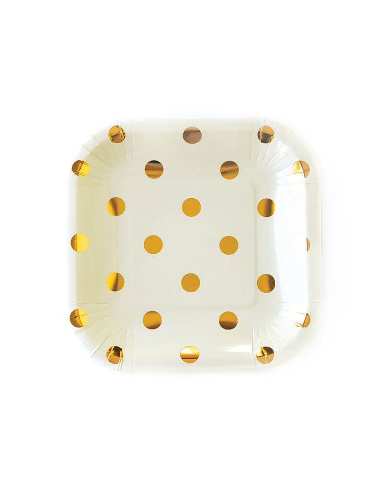 Cream Polka Dot Plates (Set of 12)