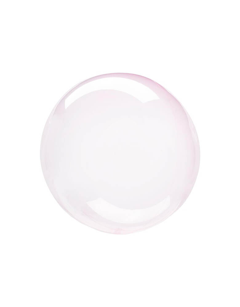 Anagram Balloons - Crystal Clearz Pink Orbz Non Foil Balloon.  The transparent material makes great bubble effect! This balloon includes a self-sealing valve, preventing the gas from escaping after it's inflated. Accent this balloon for your under the sea party, Mermaid party, Shark themed Birthday party, Baby shark birthday party, Magical Unicorn Party or any pool party in summer