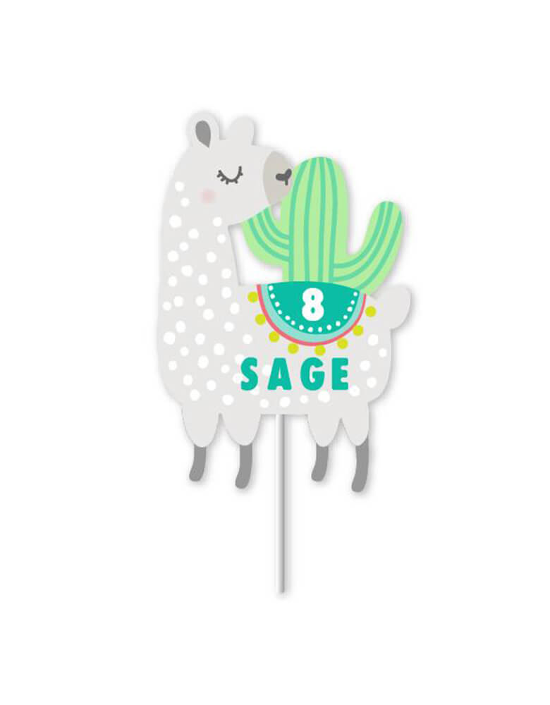 personalizable-llama-cactus-cake-topper for Free Printable Llama Cake Topper Personalizable Llama & Cactus Cake Topper for Free Printable Llama Cake Topper
