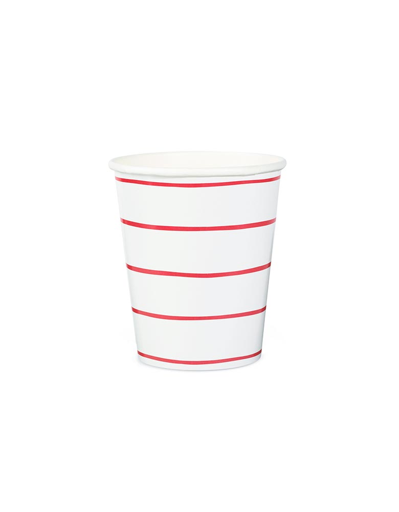 Red Striped Cups (Set of 8)
