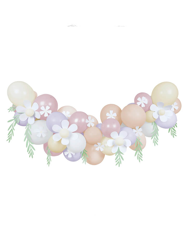 Momo Party's Pastel Daisy Balloon Garland by Meri Meri. This beautiful balloon garland is an extra-special way to decorate your celebration - and it's really simple to put together for wow-factor results. Ideal for a baby shower, summer party, wedding, anniversary or engagement.