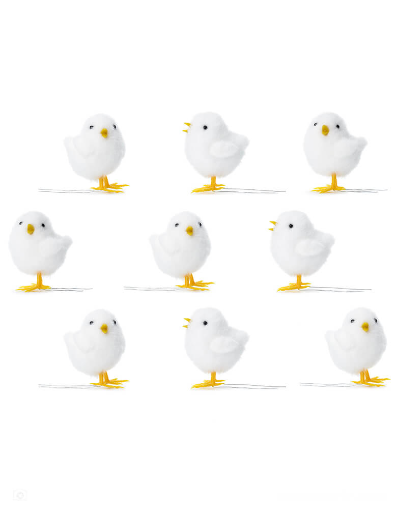 Momo Party's 2.75" Easter Chicks Decorations by Party Deco, set of 9.