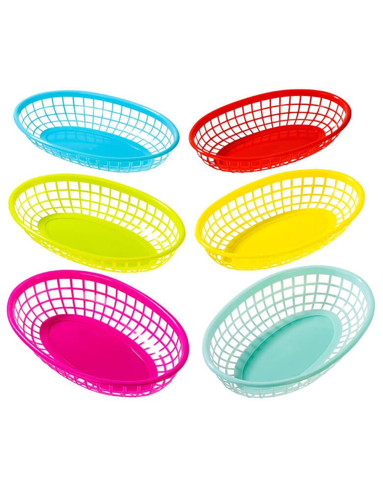 Talking Tables - Fiesta Cuban Food Baskets. Featuring 6 plastic food baskets in 6 different colours, and are part of our brand new Cuban Fiesta range