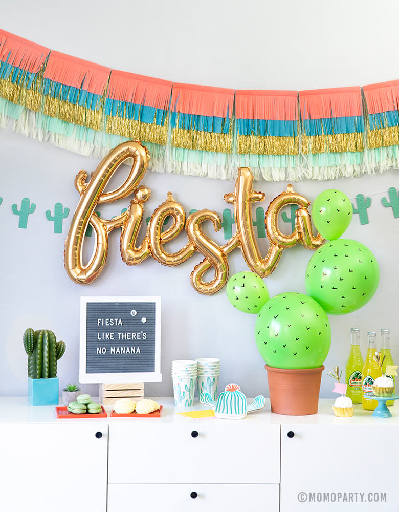 226 PCS Mexican Fiesta Party Supplies - Paper Plates, Cups, Napkins, Straws  Forks Knives Spoons, Balloon, Tablecloth, HAPPY BIRTHDAY Backdrop for