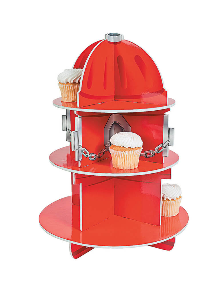 Fire Hydrant Cupcake Stand by fun express. This super-hot Fire Hydrant Cupcake Holder will make those delicious treats the center of attention.