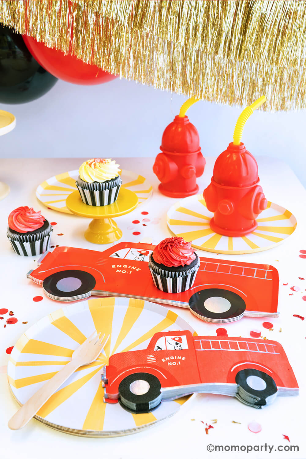 Fire Truck Plates (Set of 8)