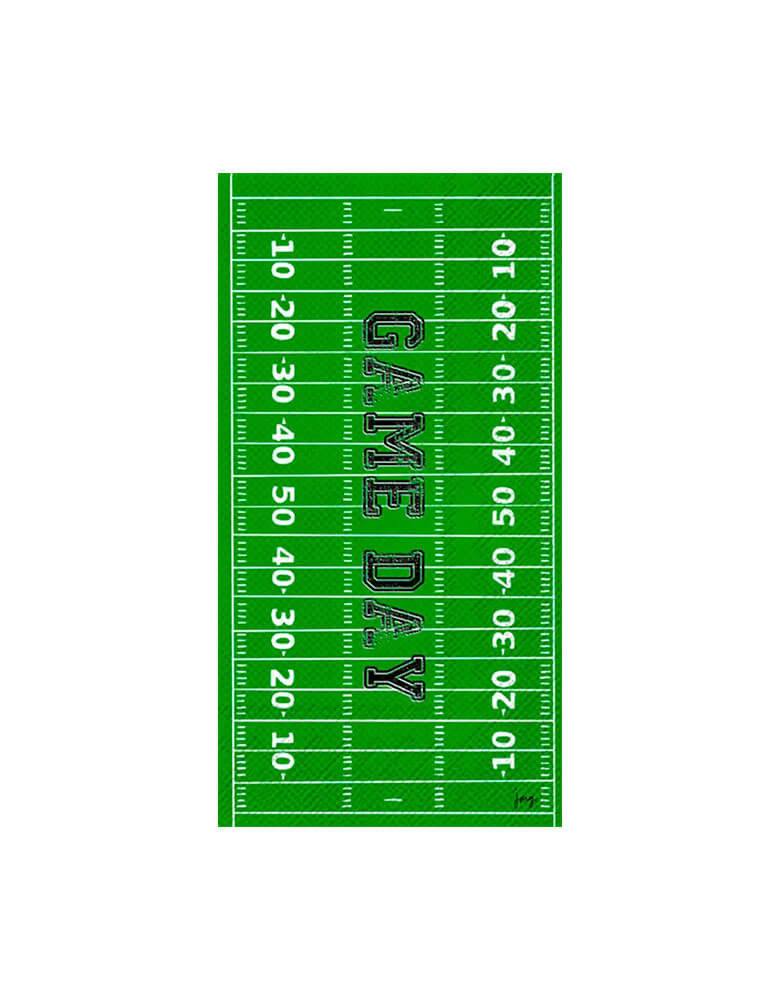 Momo Party's Game Day Football Field 8.5 x 4.5 inches Guest Napkins by Boston International, great for football themed celebration, perfect for a Super Bowl party or a football viewing party!