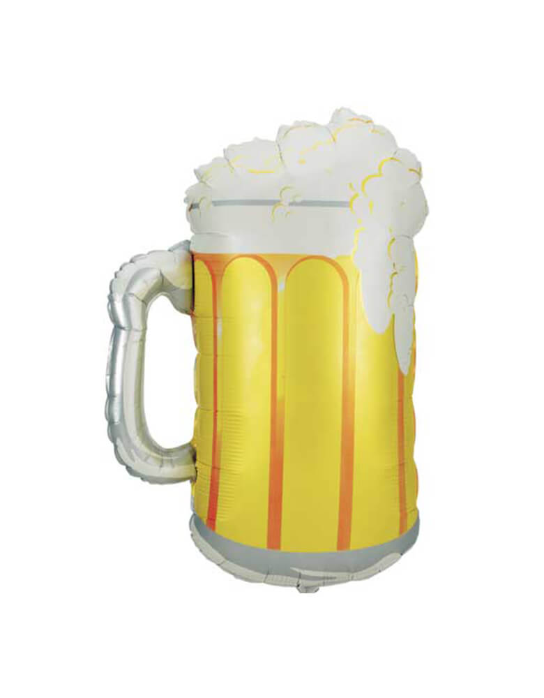 Momo Party's 34" Frosty Beer Mug Shaped Foil Balloon by Betallic Balloons. A perfect balloon for a Father's Day celebration, Super Bowl party, or a fun birthday party. 