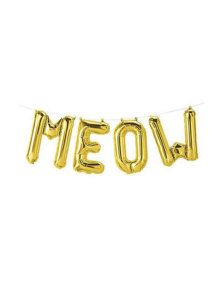 Northstar 16" Meow Gold Mylar Balloon Set