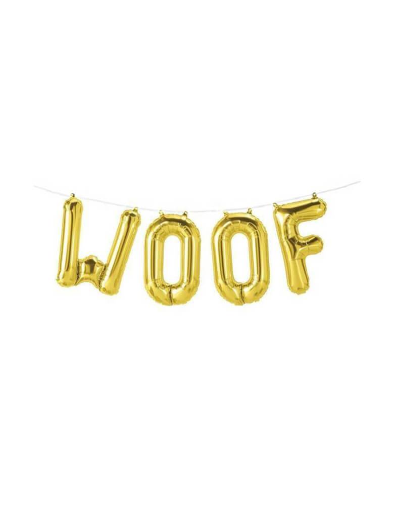 Northstar 16" Woof Gold Mylar letter Balloon Set for Dog or pets lover birthday party