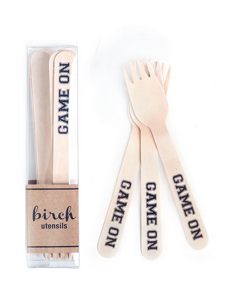 Boston international - Game On Birch Forks. This high quality bird forks with 'Game On' design on them are perfect for your game themed celebration!