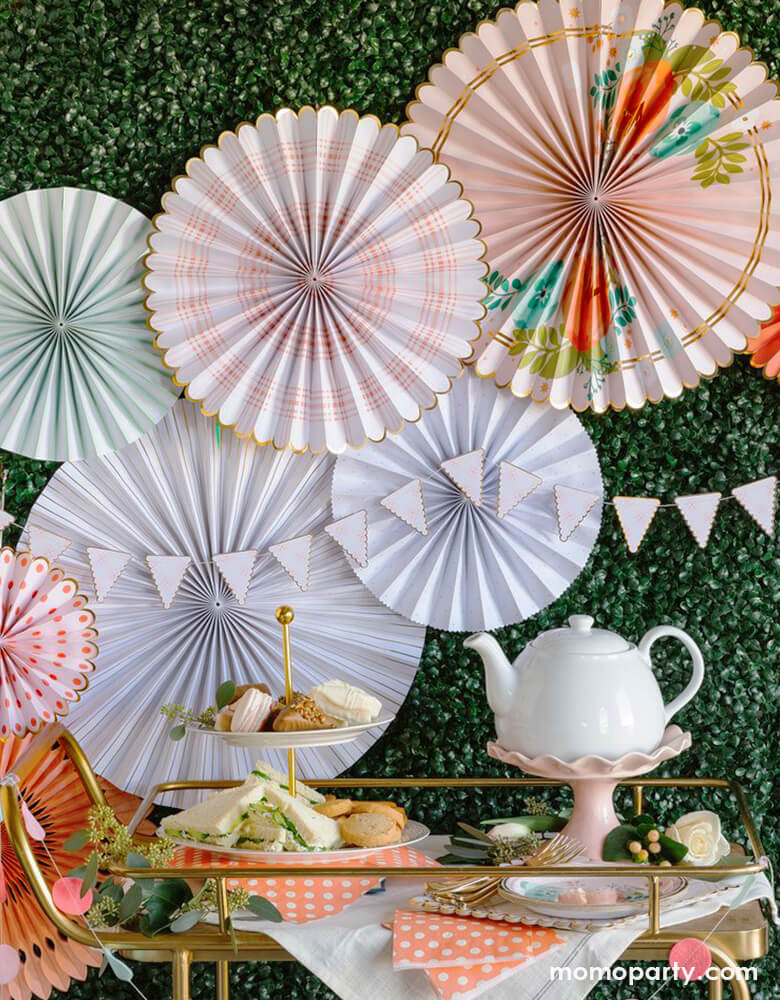 Garden Party Paper Fans (Set of 8)