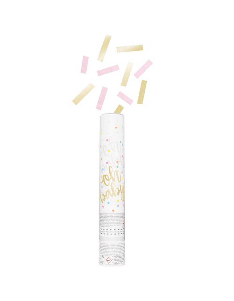 Oh Baby Gender Reveal Confetti Cannon Pink & Gold 
