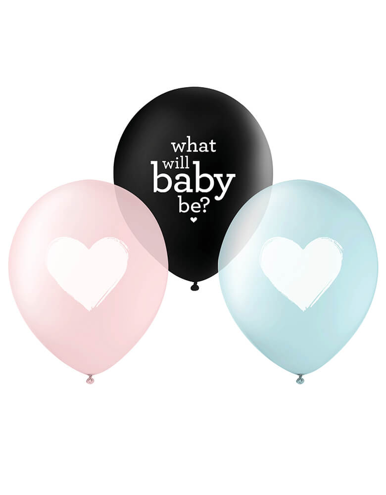 Gender Reveal Trio Balloon Mix (Set of 12)