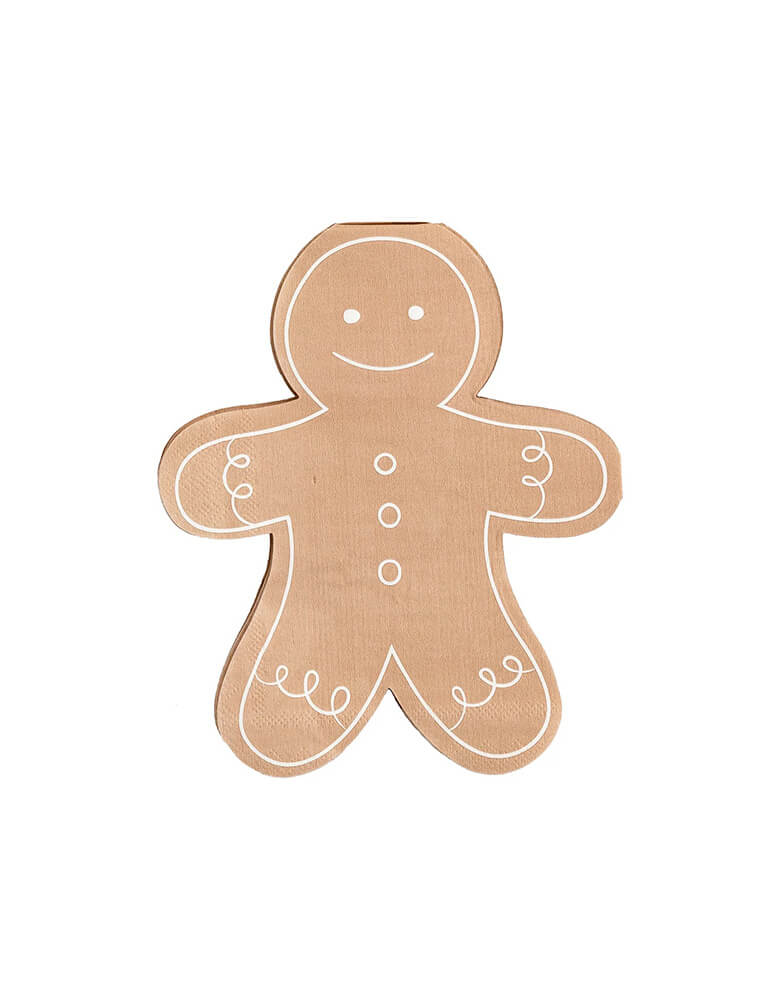 Gingerbread Man Shaped Napkins (Set of 24)
