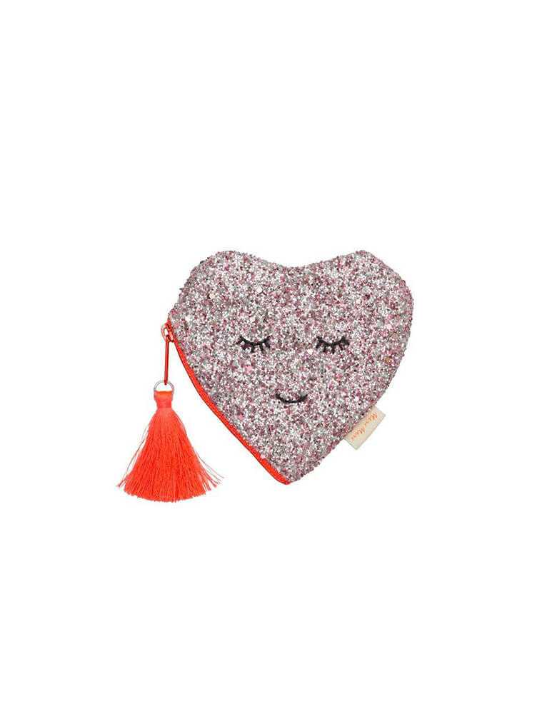 Meri Meri Glitter Heart Coin Purse for Little Girl's birthday Gift for Valentine's Day gift