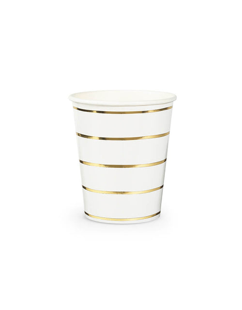 Gold Striped Cups (Set of 8)