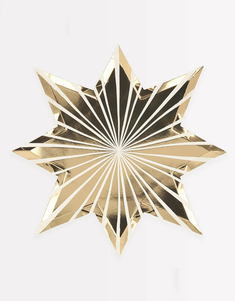 Gold Stripe Star Plates (Set of 8)
