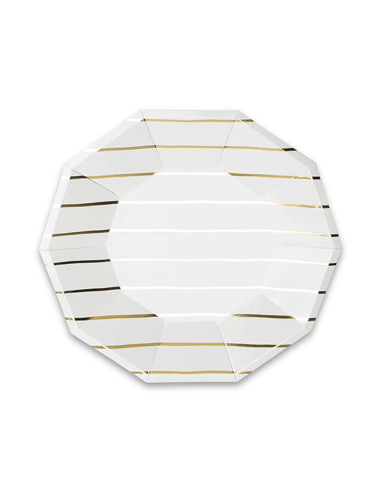 Daydream Society 9.5" Gold Striped Large Plates Set of 8