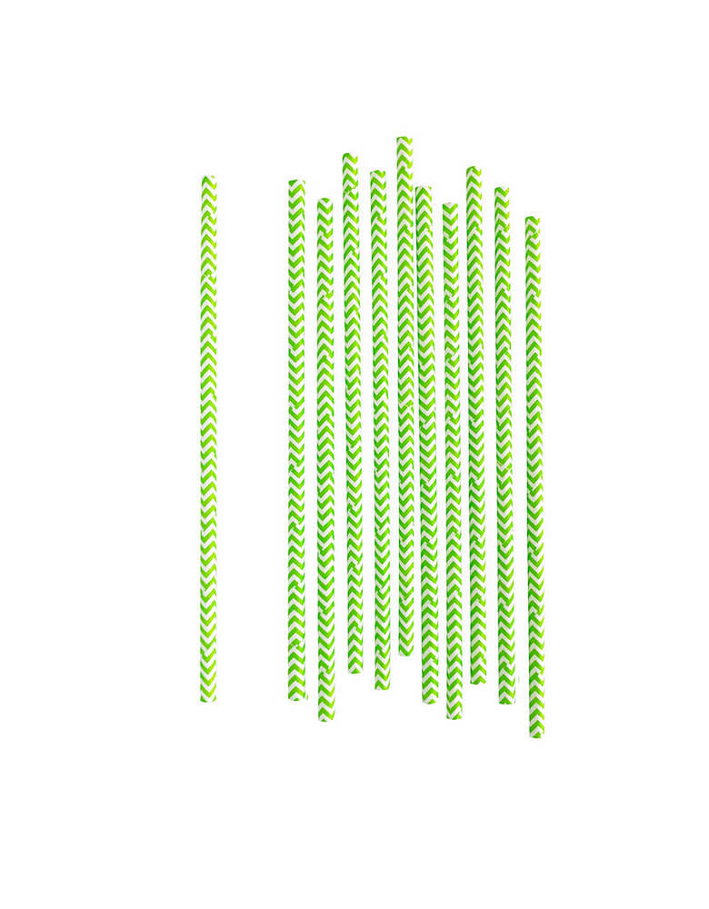 Eco friendly Green Chevron Party Paper Straws