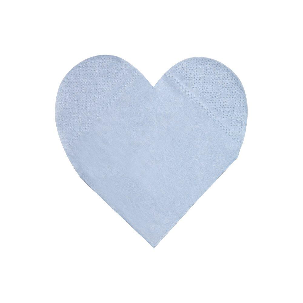 Momo Party's 6.5" heart shaped large napkins by Meri Meri, a set of 20 napkins in 8 rainbow colors of red, blue, pink, rose, blush, lilac, mint and yellow. Get the color of the rainbow at your table with these gorgeous bright and beautiful large heart napkins. Perfect for Valentine's Day or any romantic celebration.