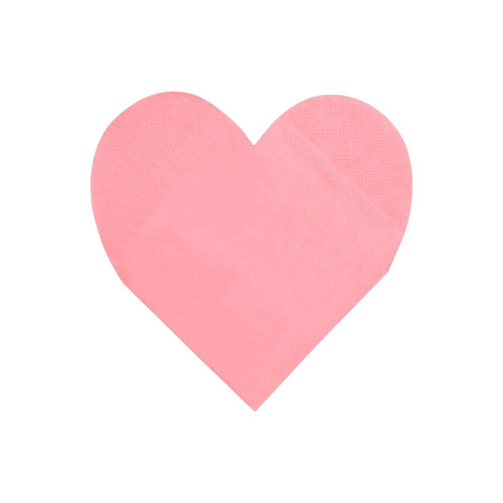 Momo Party's 6.5" heart shaped large napkins by Meri Meri, a set of 20 napkins in 8 rainbow colors of red, blue, pink, rose, blush, lilac, mint and yellow. Get the color of the rainbow at your table with these gorgeous bright and beautiful large heart napkins. Perfect for Valentine's Day or any romantic celebration.