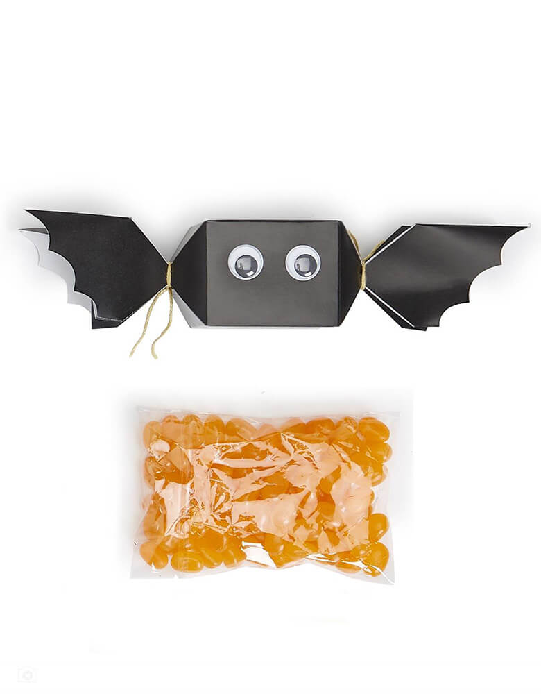 Halloween Bat Crackers with Orange Jelly Beans (Set of 6)