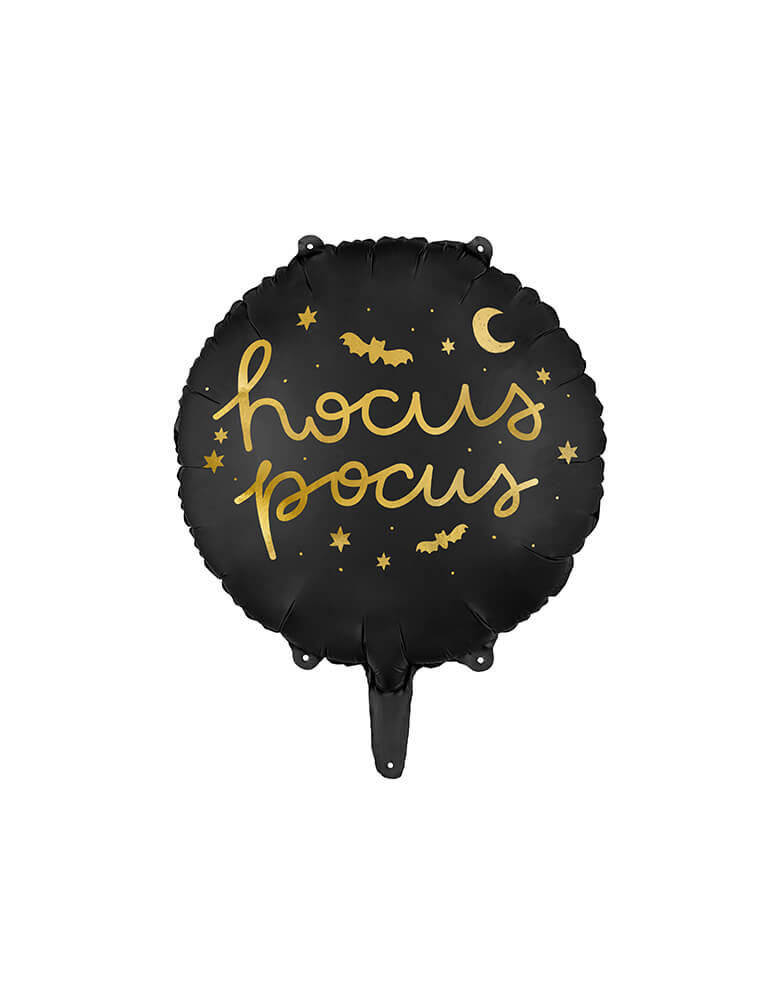 Black Round Hocus Pocus Foil Mylar Balloon