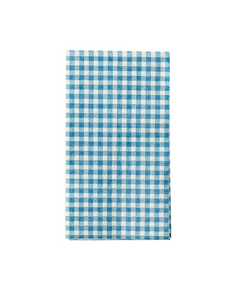 Hamptons Navy Gingham Paper Guest Towels by My Mind's Eye. Add a classic dash of color to your table this Fourth of July with these gingham dinner napkins.