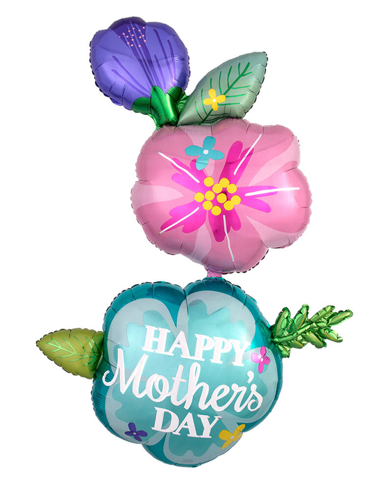 Anagram Balloons - Happy Mothers Day Fancy Flower Multi-Foil Balloon. 34857 HMD Fancy Flower Giant Multi balloon. Celebrate Mother's Day with this fantastic jumbo flower multi-foil balloon. 40 x 57 inches. Over 4 ft tall 