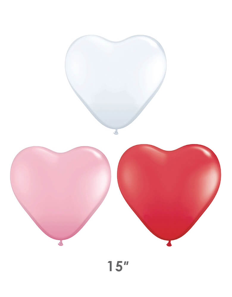 Qualatex 15 Inch Heart-Shaped-Latex-Balloon-Assorted_Sweetheart Assortment