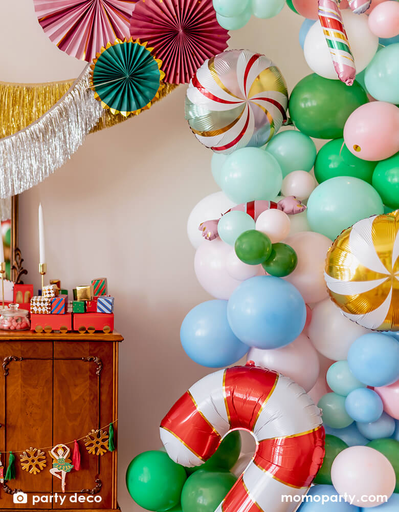 Junior Candy Cane Foil Mylar Balloon Set (Set of 5)