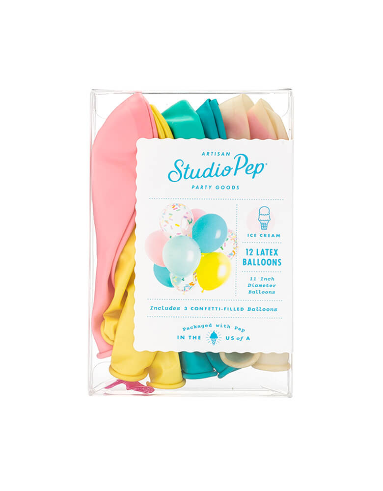 Studiopep Ice Cream Classic Balloon Mix Set of 12 in package