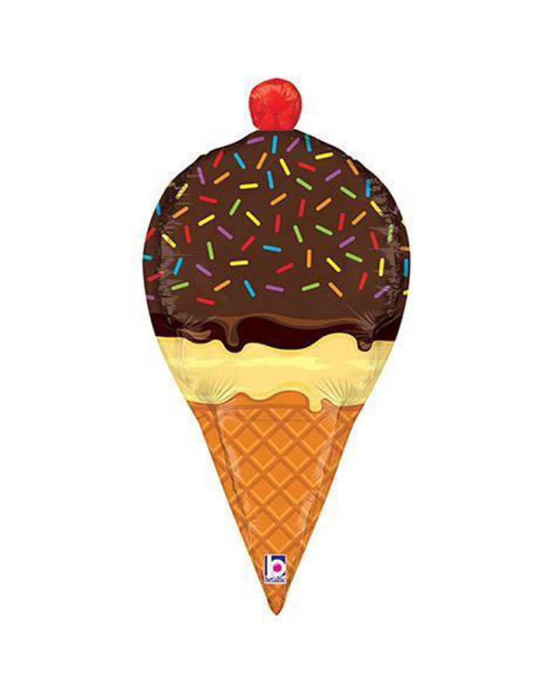 33'-DIMENSIONALS-SPRINKLES-ICE-CREAM-CONE_Foil Mylar Balloon