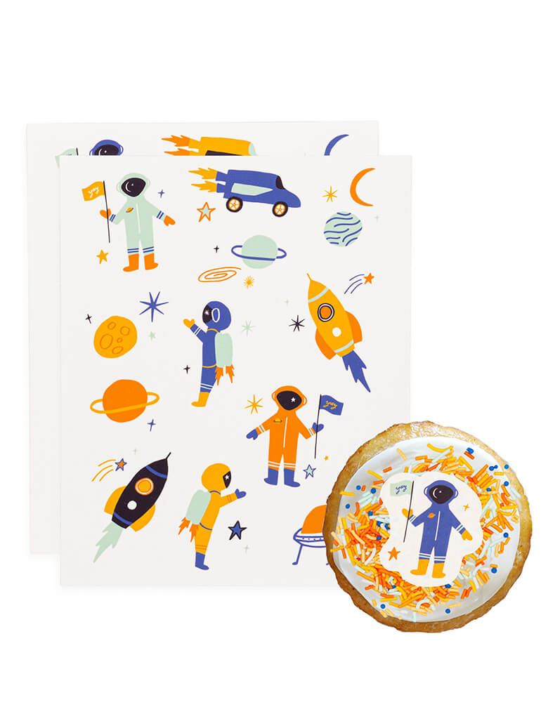 Intergalactic (Space Blue) Edible Decorating Stickers